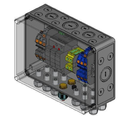 Phoenix Contact protezione da sovratensione CC Tipo I+ II, 1 MPP, terminali 3 x IN/OUT